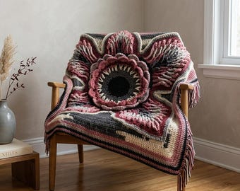 Patrón de manta de pétalos de belladona / Manta afgana y colcha de pétalos con estampado floral gótico (PDF)