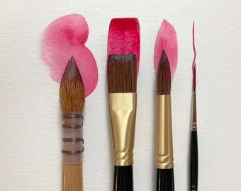 Pro Arte Watercolor Brush Set: Mop, Flat, Rigger, Round