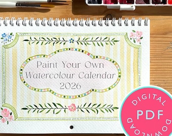 2026 Watercolour Calendar: Paint-Your-Own Tutorial (Digital Download)