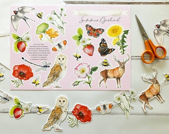 Printable Personalised Summer Garland Greetings Card | Digital Download Card | Craft Gift | Card for Nature Lovers | Cut out Garland