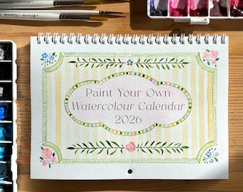 Gifts for Artists! Paint Your Own 2026 Watercolor Calendar: Floral Animal Designs