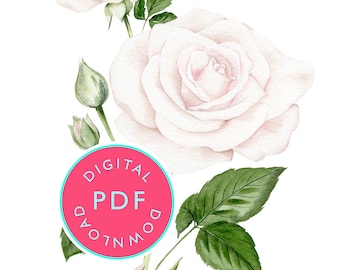 Aquarell Rosen Malanleitung: Botanischer Stil (PDF Download)