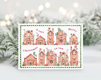 Watercolor Gingerbread House Christmas Cards - Pack of 10
