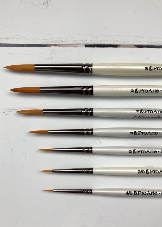 Pro Arte Pointed Round Brush Set Size 8 4/0. Paint Like Harriet Watercolour  Brushes Paintbrush Set Watercolor Brush 