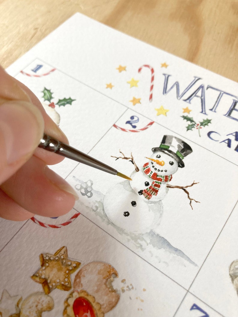 Digital Download Watercolour Advent Calendar Paint Your Own Christmas Calendar Watercolour Watercolor Advent Youtube tutorial zdjęcie 3