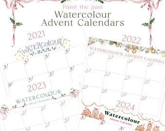 Watercolour Advent Calendar Bundle - Past Years Collection! (Digital Download)