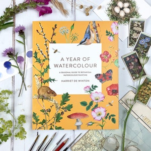 Een jaar aquarel door Harriet de Winton Gesigneerd exemplaar | Aquarelboek | Bloemenschilderijboek | Leer schilderen | Moederdagcadeau