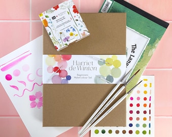 Watercolour Painting Kit for Beginners | Learn to Paint | Paints,  A5 Pad, Pro Arte Brushes