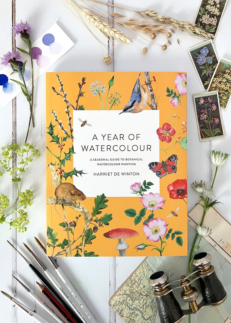 Ein Jahr Aquarell von Harriet de Winton Signierte Kopie Aquarellbuch Blumen Malbuch Malen lernen Kunst Geschenk Bild 2