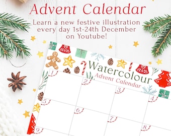 Watercolor Advent Calendar 2025: Paint Your Own Christmas Craft
