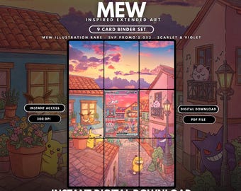 Pokemon Mew Extended Binder Art | Printable Card Art for 9 Pocket Binder | TCG Card Display | (Digital Download)