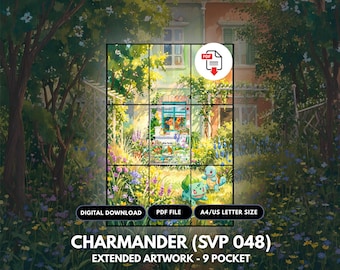 Pokemon Glumanda Binder Art | Umfangreiches Artwork für 9 Pocket Ringbuch | TKG Kartenaufsteller | (Digitaler Download)