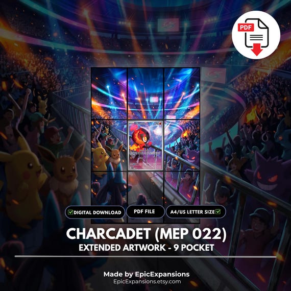 Pokemon Charcadet Binder Art | Extended Artwork for 9 Pocket Binder | TCG Card Display | (Digital Download)