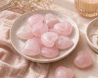 Rosenquarz Herz Stein, Kristall Heilstein, Liebe Kristall Geschenk, rosa Stein Herz, Valentinstag Geschenk, spirituelle Dekoration, Kristalle für die Liebe
