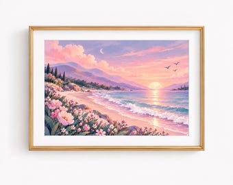 Pastel Coastal Nursery Dorm Painting