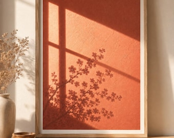 Soft Shadow Window Abstract Cherry Blossom Painting