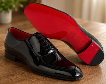 Handgefertigte Herren Oxford Red Sole Schuhe - Formelle Business Casual Brogue Party Kleidschuhe