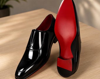 Handgefertigte Rote Sohle Leder Loafer für Herren – Luxus Slip-On Schuhe