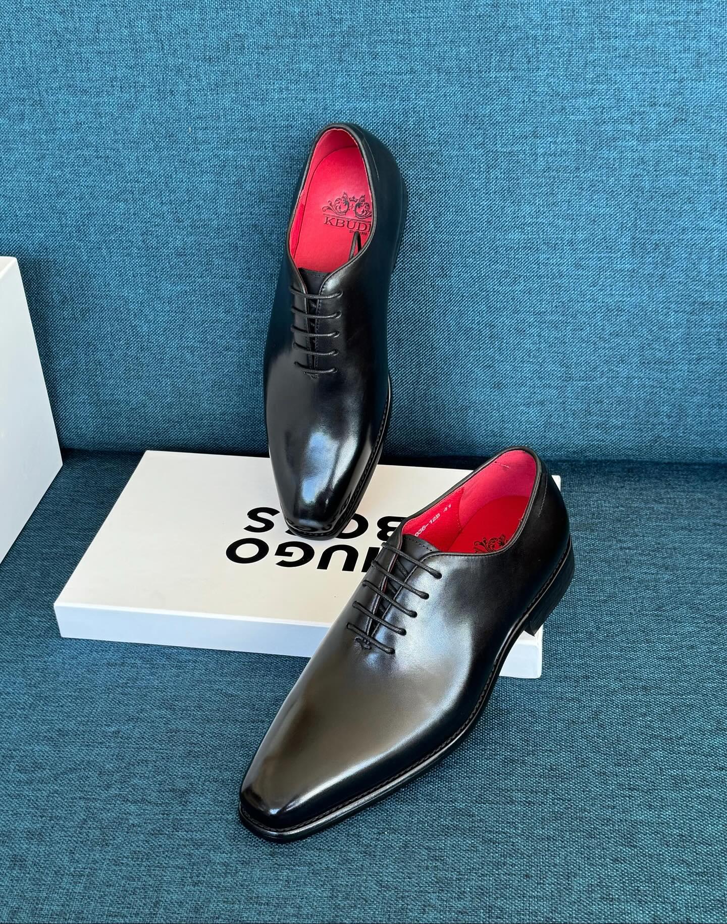 Christian Louboutin Handmade Black Leather Oxford Dress Shoes