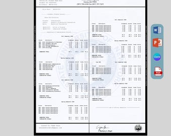 Editable University Transcript | College Transcript | Academic Transcript Template | Custom Transcript Design