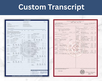 Custom Transcript Design, College Transcript , GED Transcript, High School Transcript, PDF Download