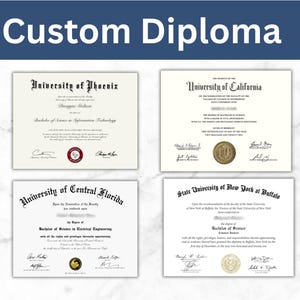 Op maat gemaakt diploma voor de universiteit, middelbareschooldiploma, universitair diploma en certificaat (digitale download).