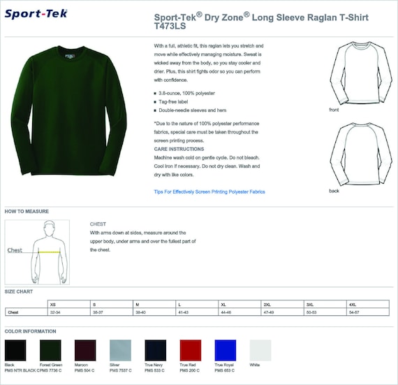 Sport Tek Dri Fit Size Chart