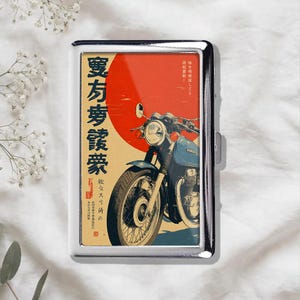 motorcycle cigarette case Sexy Motorcycle D4 Silver Metal