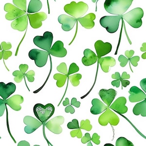 Watercolor Shamrocks Cross Stitch Pattern