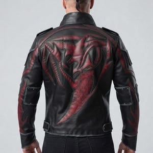 Taktische Herren-Lederjacke in Schwarz, inspiriert von Prototype 2, Gamer-Cosplay-Kostüm, handgefertigte Oberbekleidung
