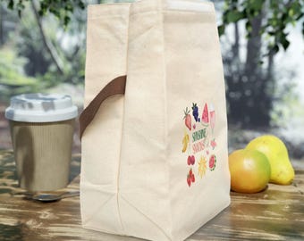 Canvas Lunch Bag with Strap