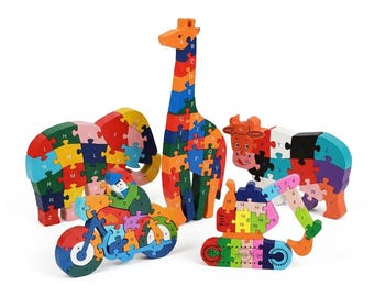 Wooden 3D Puzzle for Children: Alphabet and Numbers | Montessori Toy