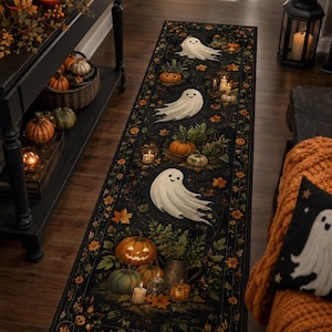 Halloween Ghost Runner Rug, Cute Fall Bedroom Decor