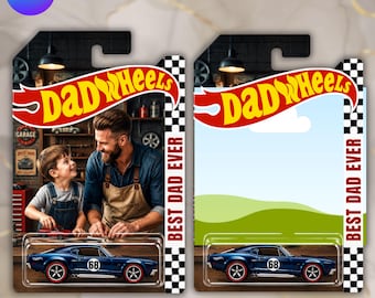Father's Day Toy Car Packaging Template, Toy car packaging, Toy Car Packaging Template, Race Car Tag Party Supplies,Favor Tag,Canva Editable
