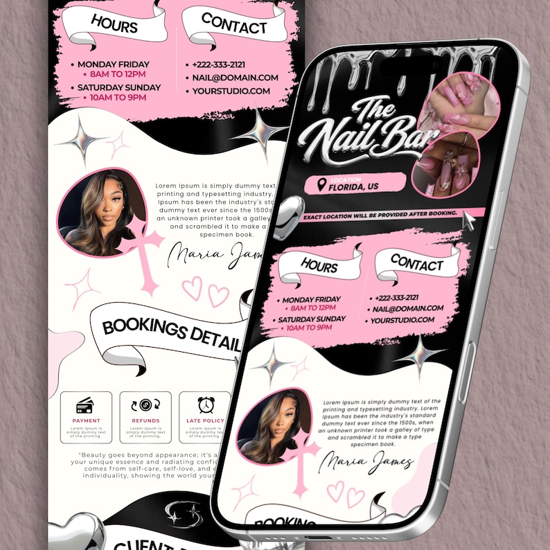 nail tech booking website, acuity scheduling template, beauty booking site template, editable Canva website banner, nail salon branding, luxury booking page, gothic beauty template, edgy nail tech design, beauty business branding, appointment scheduling template, salon website banner, nail technician marketing, booking website Canva template, beauty website graphics, editable booking page, professional salon branding, digital download, DIY website template, beauty business template
