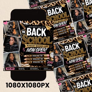 back to school flyer, August booking flyer, back to school booking flyer, hair flyer template, braids flyer, lash booking flyer, wig install flyer, nail salon flyer, beauty salon promotion, editable Canva flyer, hairstylist marketing template, braid special flyer, student discount flyer, beauty business advertisement, salon booking template, social media beauty flyer, DIY Canva template, instant download, digital download.