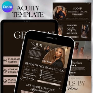Hair Acuity Bookings Site Acuity Scheduling Template Hair Schedule Acuity Editable Hair Tech Acuity Canva Hairstylist Website Acuity Booking