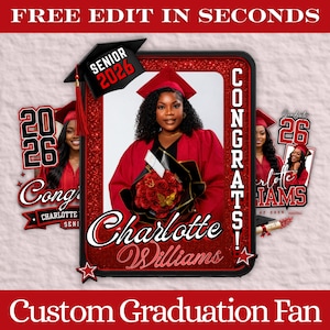 Class of 2026 Graduation Fan Template, Editable Senior Photo Grad Fan, Graduation Paddle Template, High School Graduation Fan, College Graduation Party Favor, Canva Graduation Template, Printable Graduation Fan, Senior Photo Graduation Decor, Graduation Party Supplies, Editable Canva Graduation Design, DIY Graduation Fan Template, Personalized Graduation Keepsake, Graduation Celebration Decor, Senior Night Fan Template, Class of 2026 Party Favor, Graduation Photo Prop, Custom Graduation Paddle.