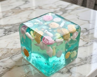 Marine Themed Style Squish Cube | Portable Sensory Toy | Stress Relief & Fidgeting Squishy cube