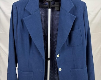 Blazer vintage de lana azul Pendleton de los años 80, 100 % lana virgen, chaqueta a medida, EE. UU.