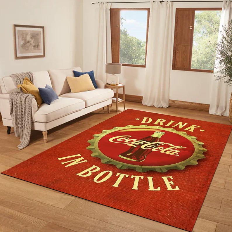 Coca Cola Round Rug Vintage Coca Cola Rug, Retro Coke Area Rug, Non Slip Kitchen Runner ...