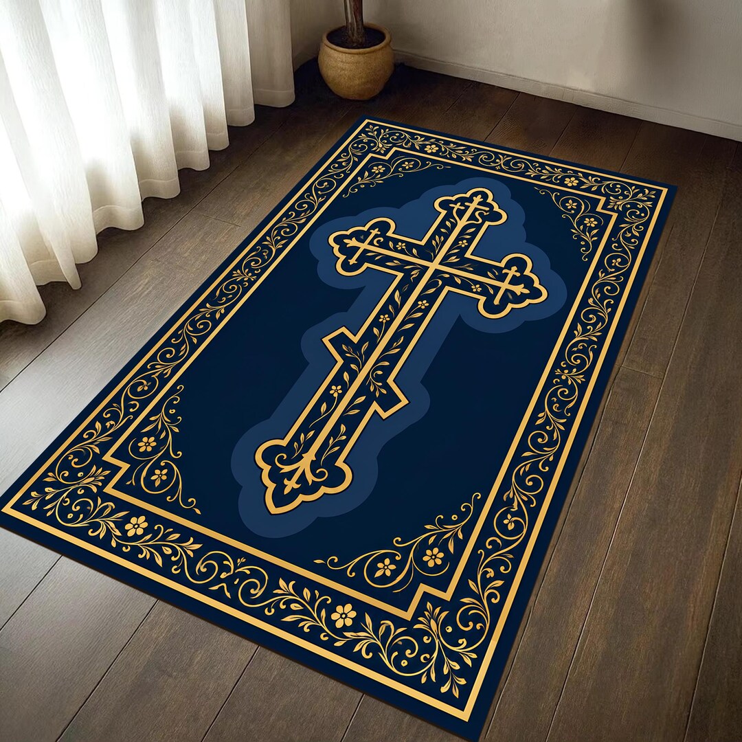 Orthodox Rug Christian Prayer Rug, Catholic Prayer Rug, Orthodox Prayer Rug, Cross ...