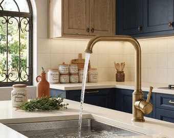 Grifo de cocina, grifo vintage, mezclador giratorio de bronce antiguo, lavabo de estilo rústico