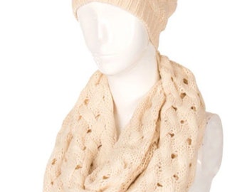 winter knit knitted scarf Hat, Best selling items, ivory infinity scarves scarfs, Winter soft Scarf, Hat scarf Set