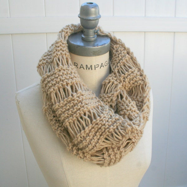 Knit Scarf Best Selling Items Beige Scarf  Hand knitted Scarf  Womens Winter Stocking Stuffer Christmas Gifts - By PiYOYO