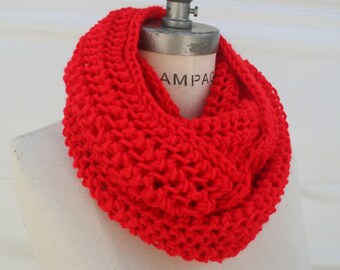 Red hand knitted scarfs Scarf, teacher gift women, Chunky Knit Scarf Handmade Scarf, winter women's scarves, Best Selling Items  - by PiYOYO