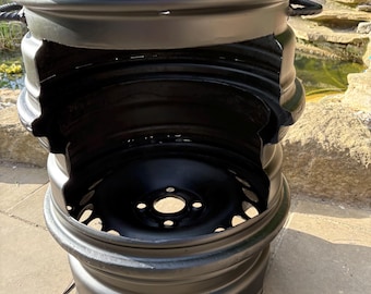 Steel wheel fire pit