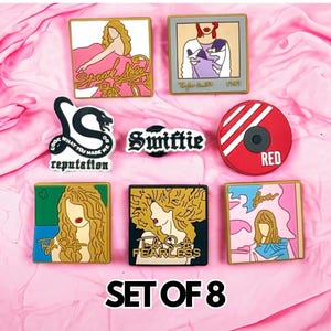 Zestaw upominkowy Taylor Swift Croc Jibbitz, zawieszki do chodaków Swifties Crocs, przypinki Swiftie Charms Bundle Set 8 sztuk