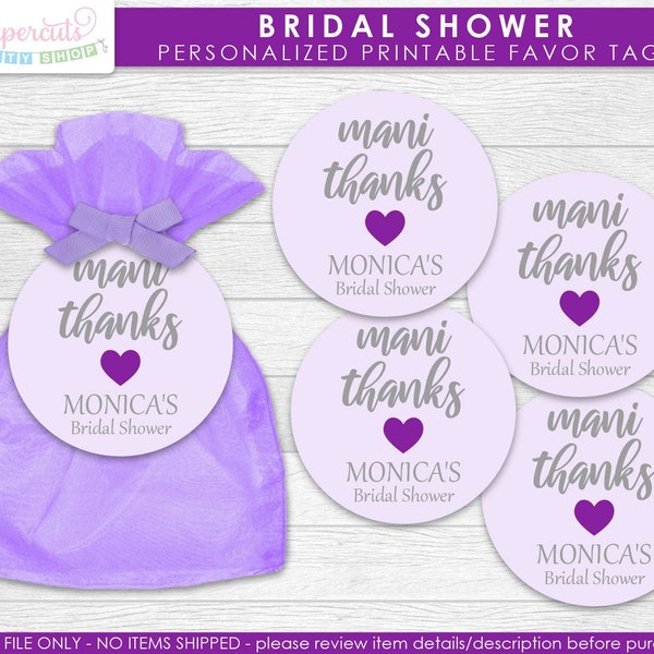 Mani Thanks Tags Bridal Shower - Etsy