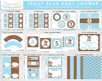 Teddy Bear Theme LARGE Baby Shower Party Package Blue & | Etsy